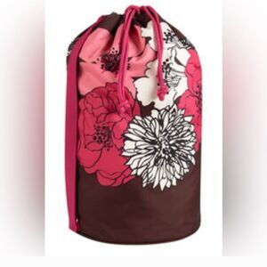 VERA BRADLEY MOCHA ROUGE FLORAL LARGE LAUNDRY TOTE